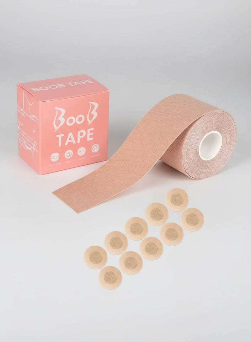 شريط لاصق للصدر مع 10 أغطية حلمات لاصقة - Image 1